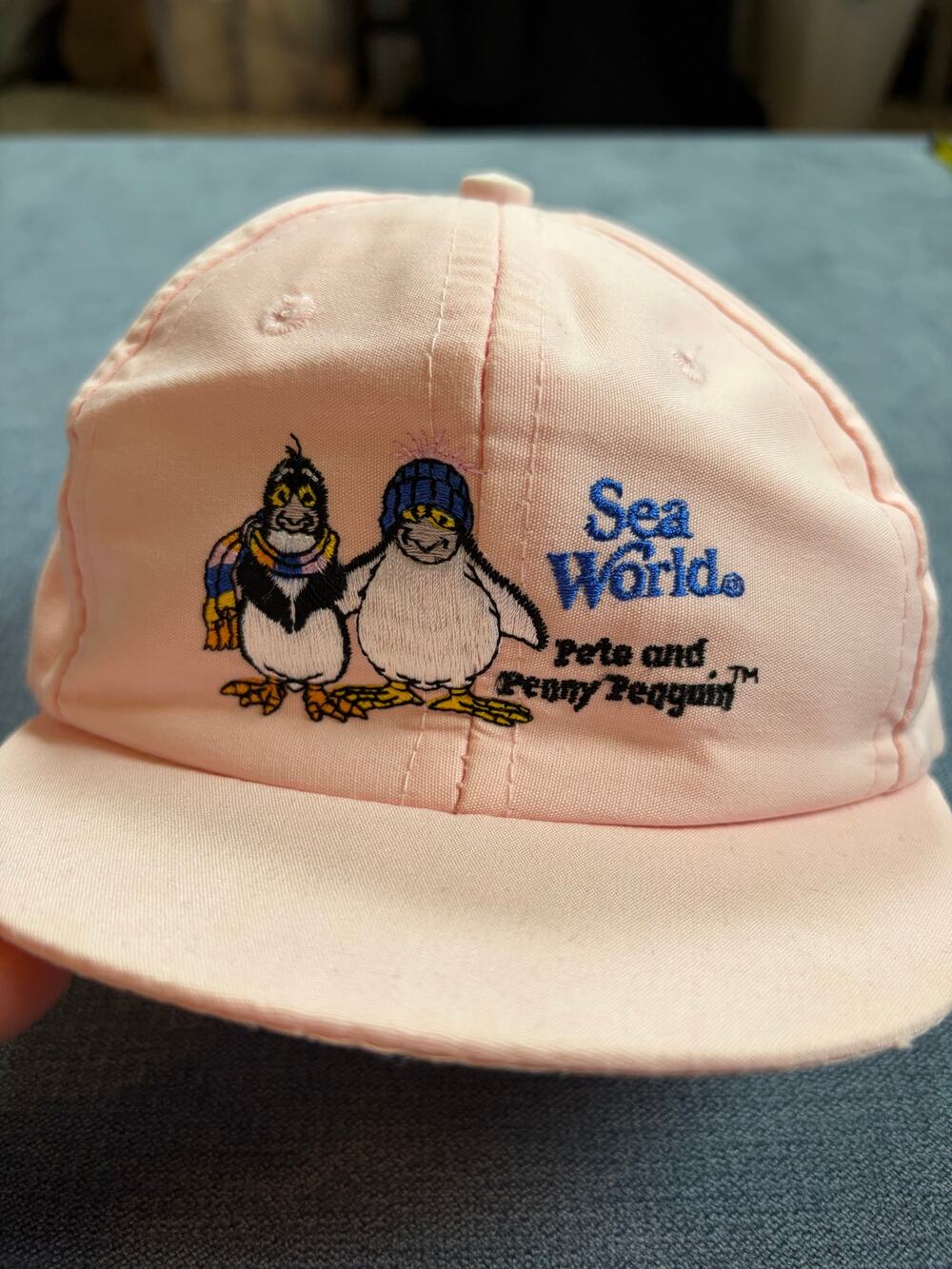 Vintage Sea World Elastic Back Cap Hat 1980s Kiddies Children's Size